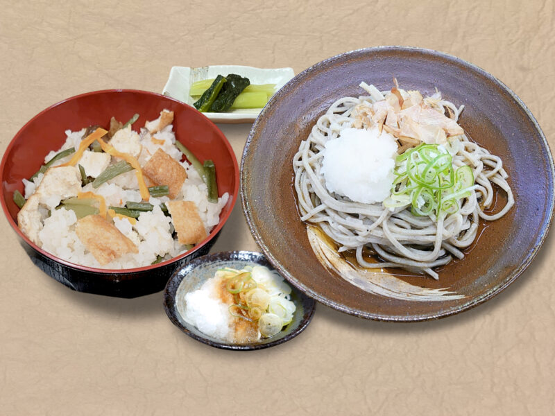 Rice with Abura-age & Echizen Oroshi Soba Set